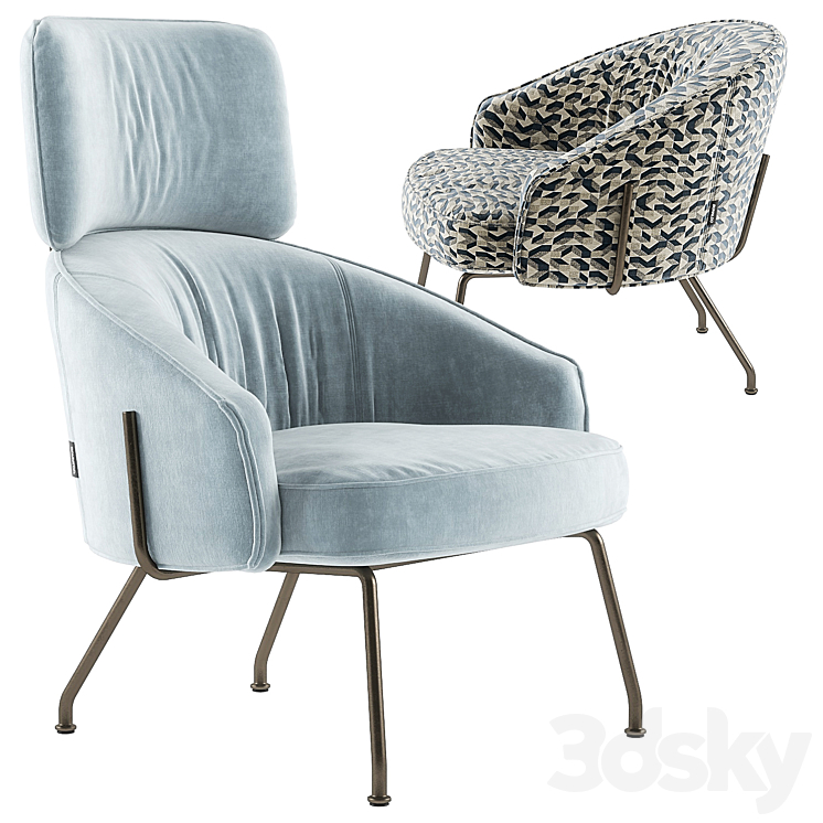 Bonaldo bahia armchairs 3DS Max - thumbnail 1