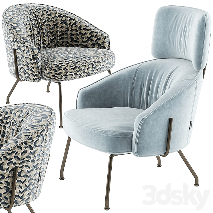 Bonaldo bahia armchairs 3DS Max - thumbnail 2