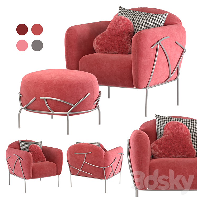 bonaldo corallo armchair 3DS Max - thumbnail 1