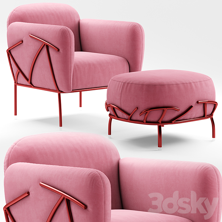 bonaldo corallo armchair 3DS Max - thumbnail 1