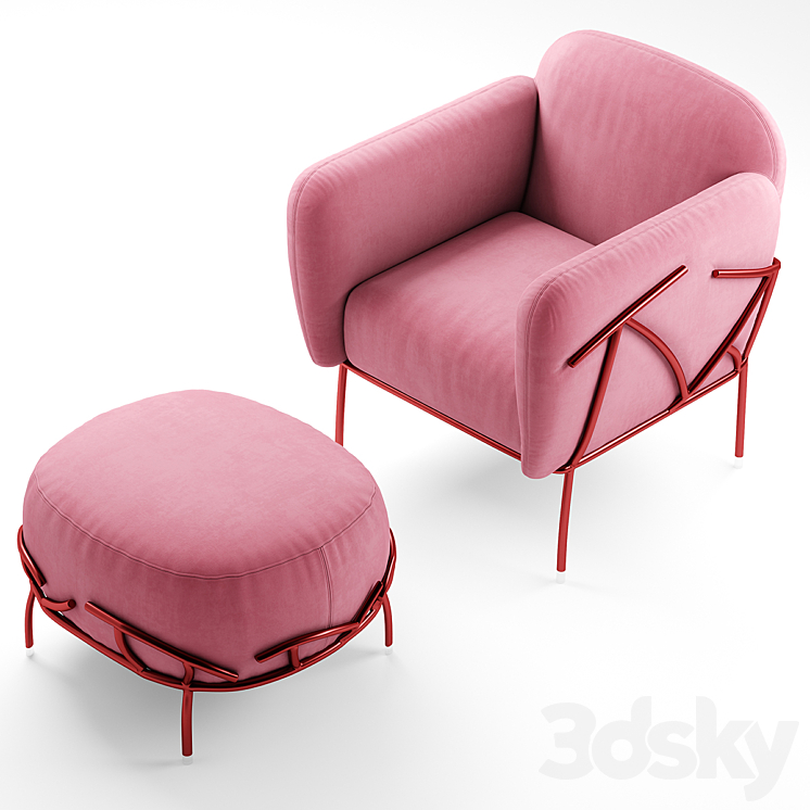 bonaldo corallo armchair 3DS Max - thumbnail 2