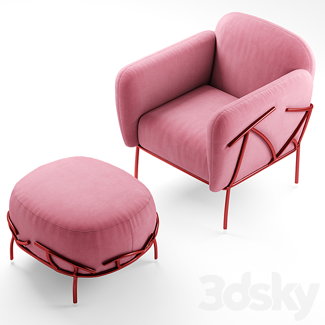 bonaldo corallo armchair 3DSMax File - thumbnail 2