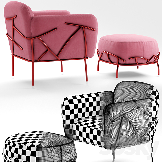 bonaldo corallo armchair 3DSMax File - thumbnail 3