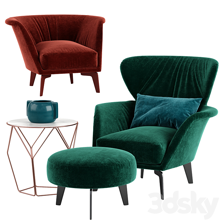 Bonaldo Lovy armchair 3DS Max - thumbnail 1