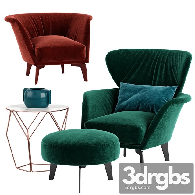 Bonaldo lovy armchair 3dsmax Download - thumbnail 1