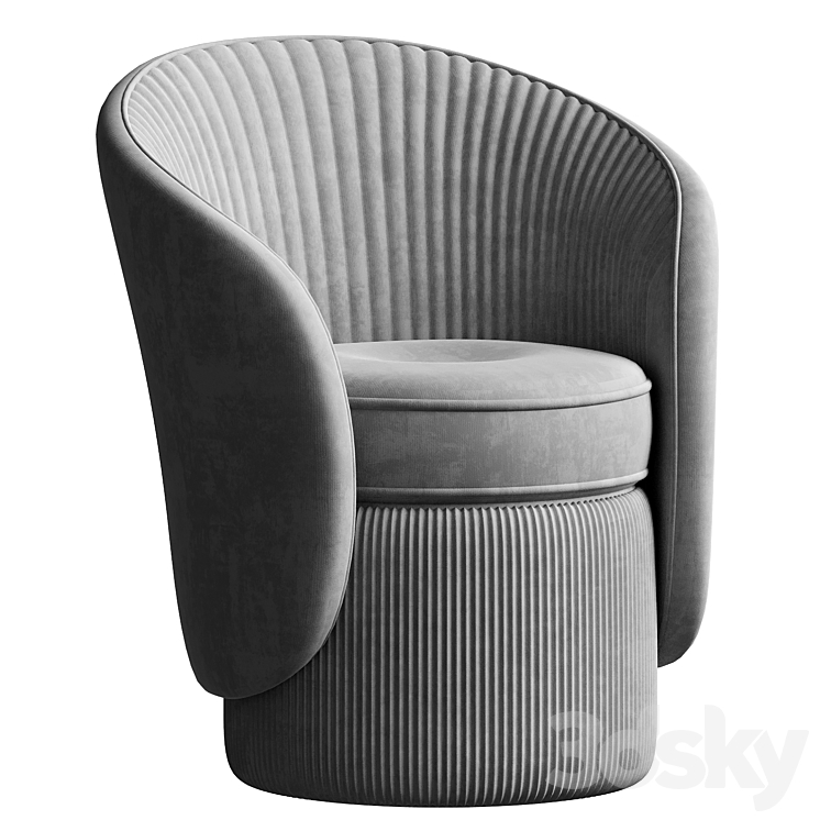 Booka armchair 3DS Max Model - thumbnail 1