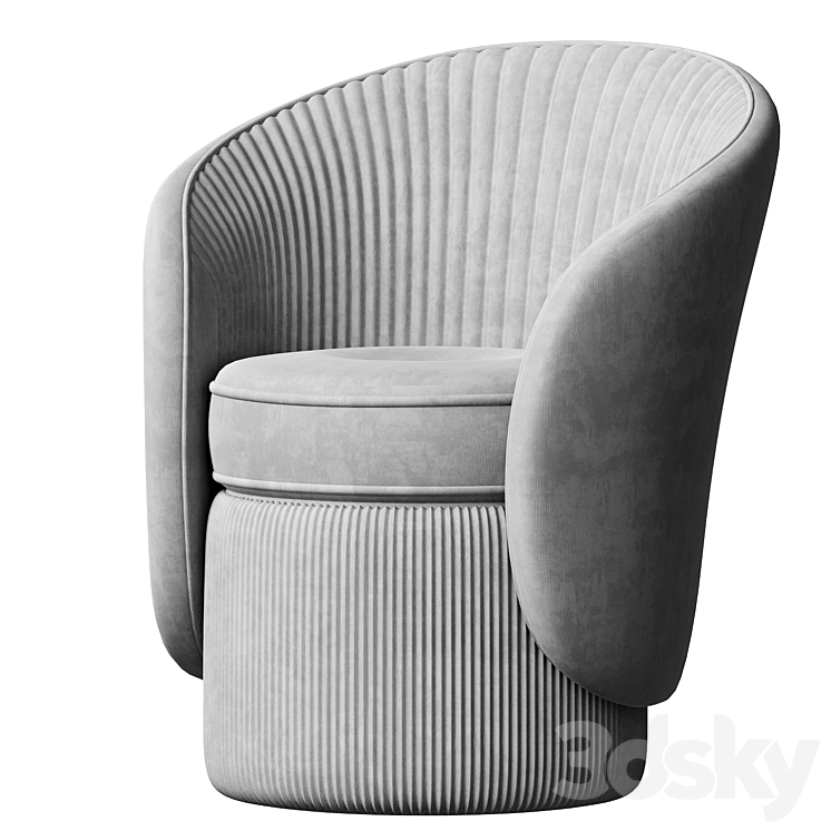 Booka armchair 3DS Max Model - thumbnail 2