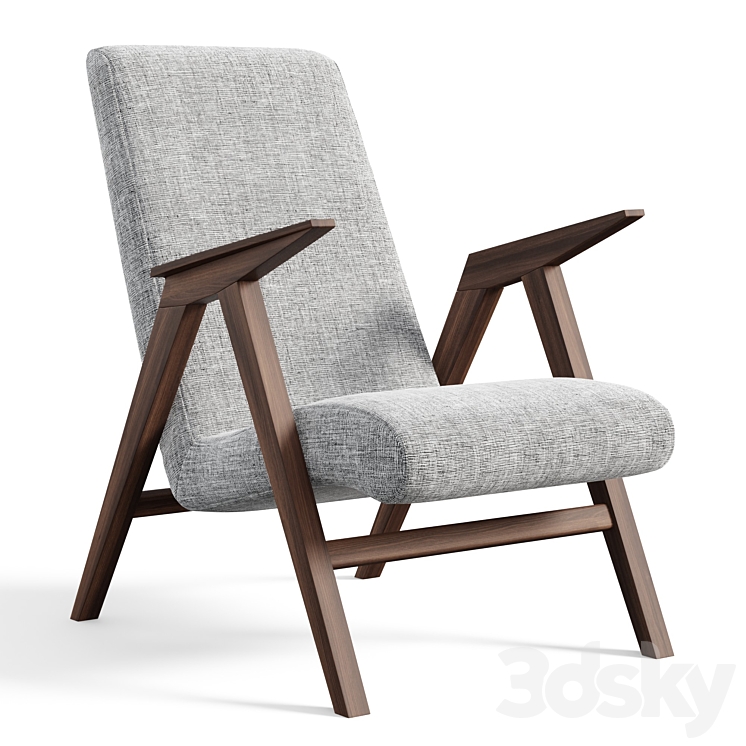 Bora wide armchair 3DS Max Model - thumbnail 1