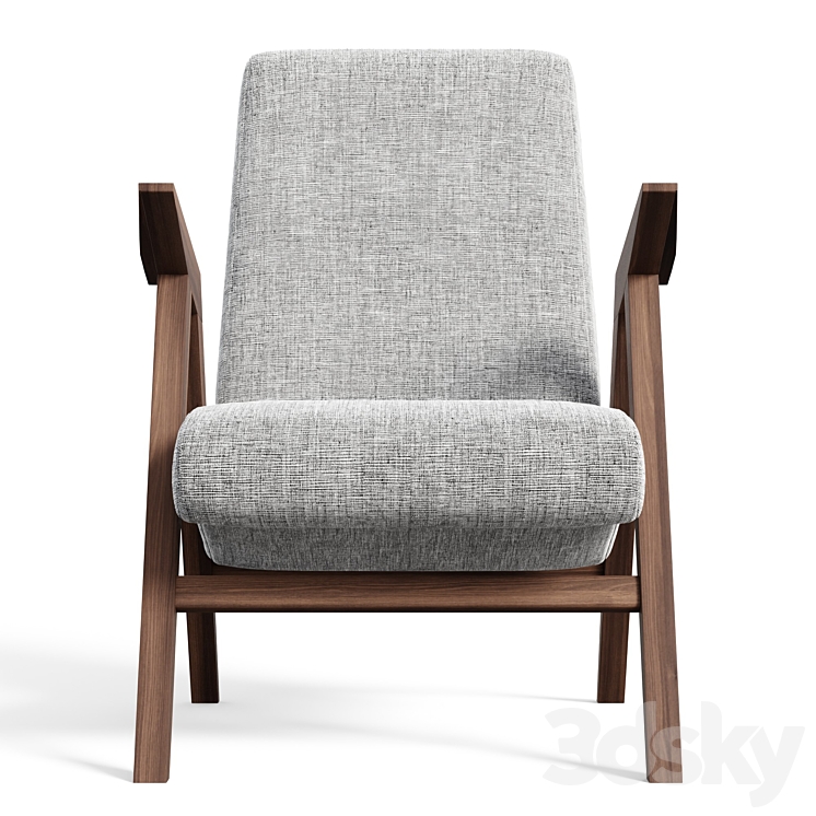 Bora wide armchair 3DS Max Model - thumbnail 2