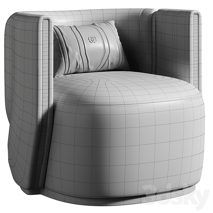 Botega Silver Armchair by Elvemobilya 3DS Max Model - thumbnail 2