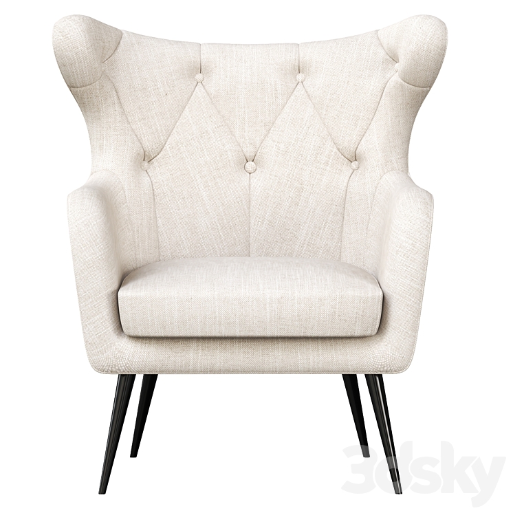 Bouck Wingback Chair 3DS Max Model - thumbnail 2