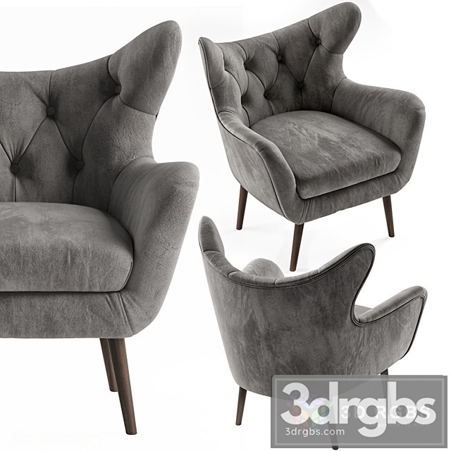 Bouck Wingback Chair 3dsmax Download - thumbnail 1