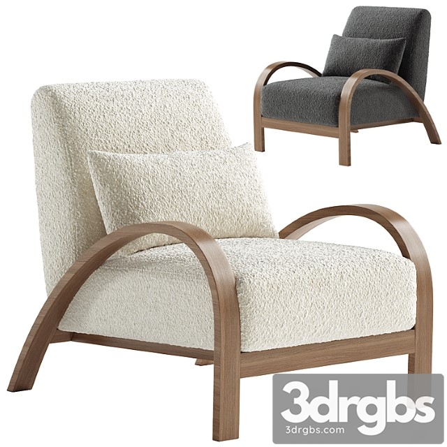 Boucle Bentwood Armchair 5 3dsmax Download - thumbnail 1