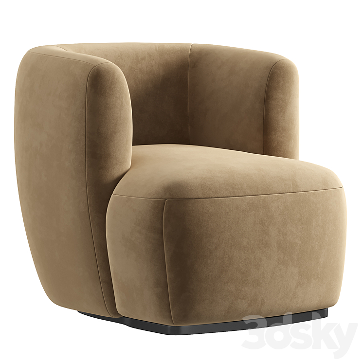 Bouclette nidou armchair 3DS Max Model - thumbnail 2
