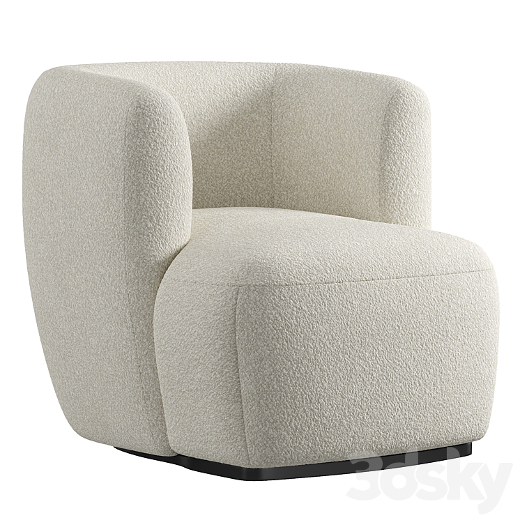 Bouclette nidou armchair 3DS Max Model - thumbnail 1