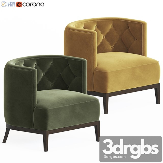 Bourbon Armchair Brabbu 4 3dsmax Download - thumbnail 1