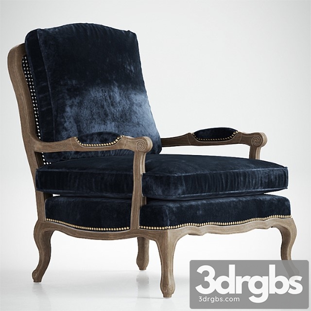 Boutique Accent Chair In Cut Blue Pile 2 3dsmax Download - thumbnail 1