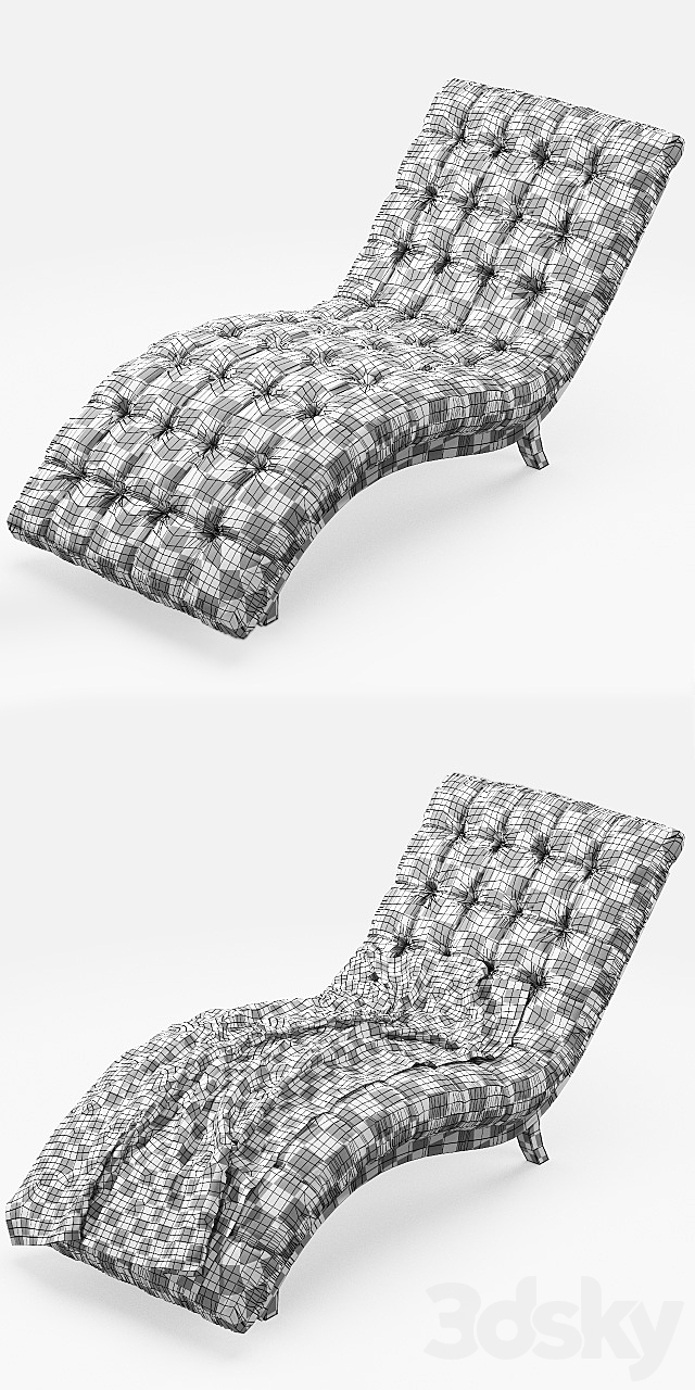 Bowery Hill Fabric Upholstered Chaise Lounge in Sandstone 3DSMax File - thumbnail 3