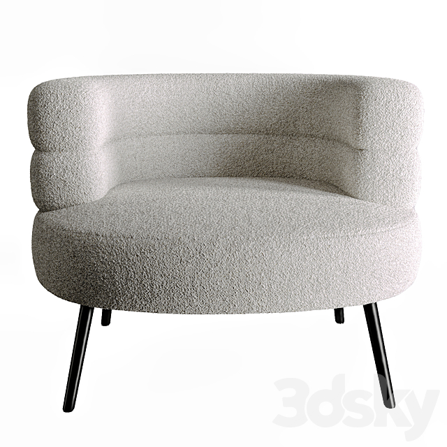 Boyle White Boucle Armchair 3DS Max Model - thumbnail 3