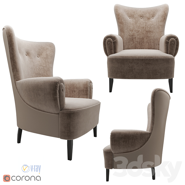 Brabbu Clerk armchair 3ds Max - thumbnail 1