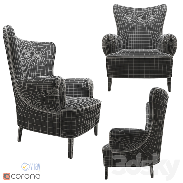 Brabbu Clerk armchair 3ds Max - thumbnail 2