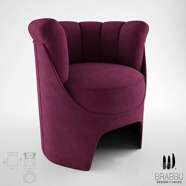 Brabbu Hera armchair 3DS Max Model - thumbnail 2