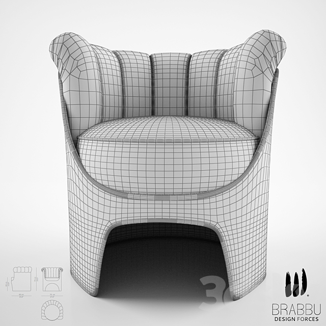 Brabbu Hera armchair 3DS Max Model - thumbnail 3