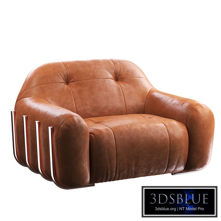 Brace Leather Chair 3DS Max - thumbnail 3