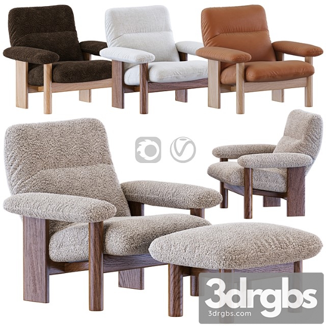 Brasilia Armchair and Ottoman 3dsmax Download - thumbnail 1