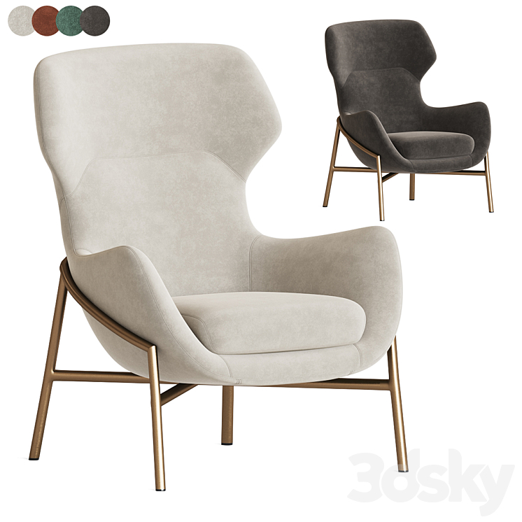 Brera Armchair Giuliomarelli 3DS Max Model - thumbnail 1