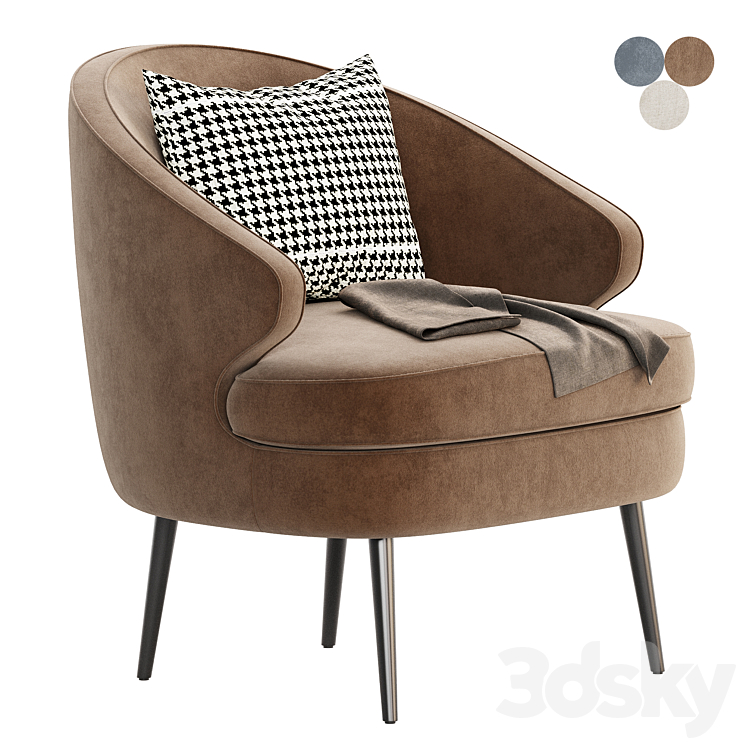 Brevik armchair 3DS Max Model - thumbnail 2