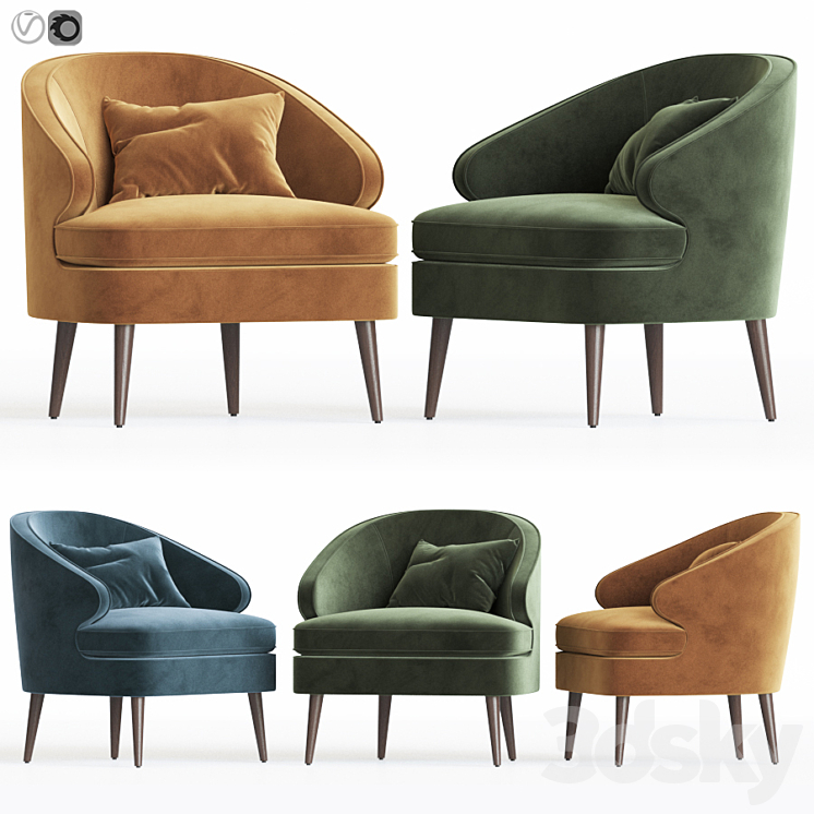 Brevik armchair dantonehome 3DS Max - thumbnail 1