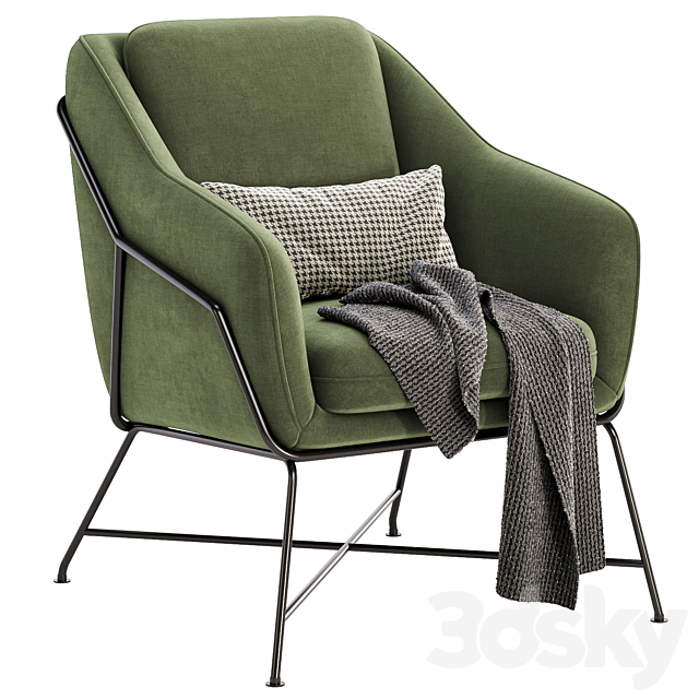 Brida armchair 3DS Max Model - thumbnail 2