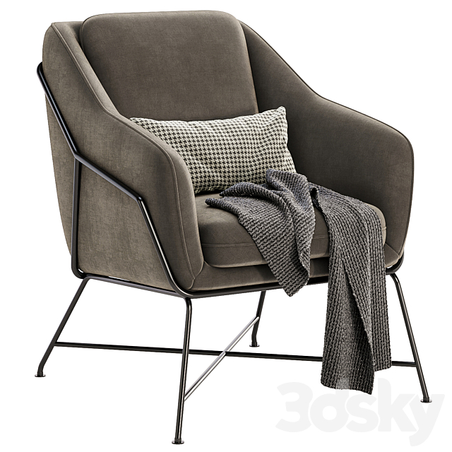 Brida armchair 3DS Max Model - thumbnail 3