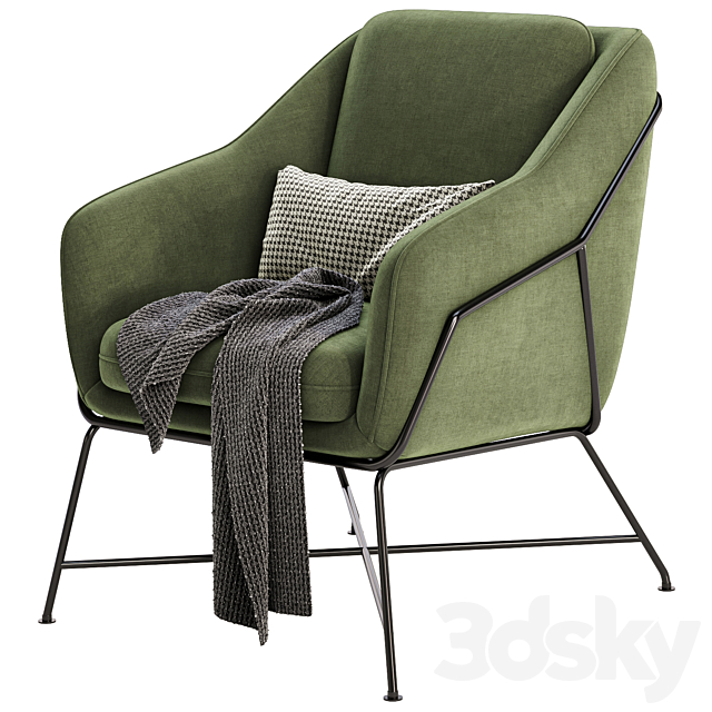 Brida armchair 3DS Max Model - thumbnail 4