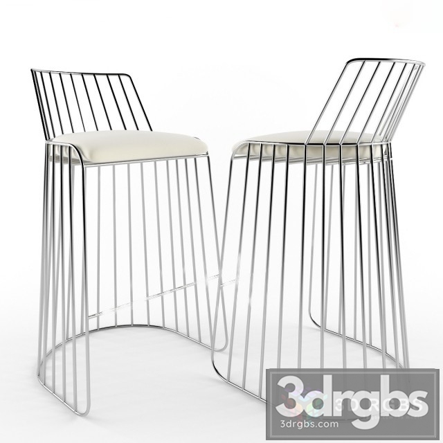 Bride Veil Bar Counter Stool 3dsmax Download - thumbnail 1