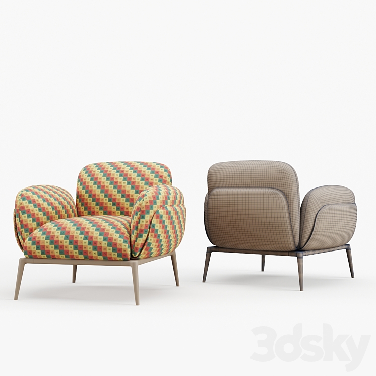 BROOKLYN Armchair 3DS Max - thumbnail 2