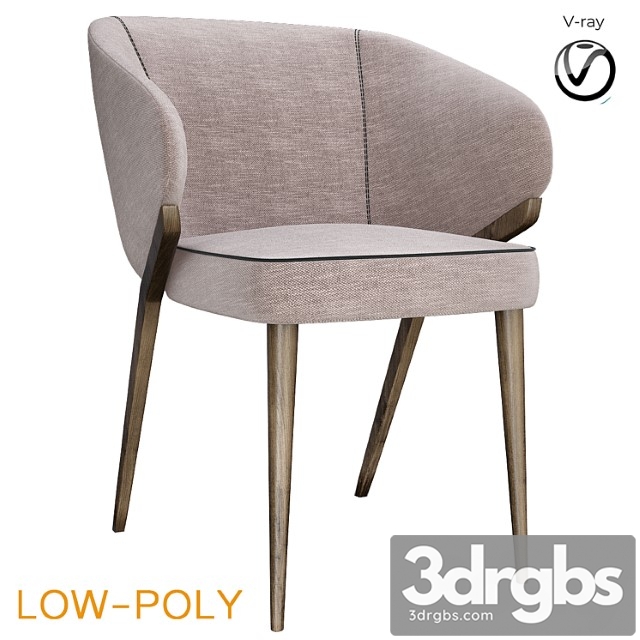 Bross Nora Dining Chair 1530 Low Poly 3dsmax Download - thumbnail 1