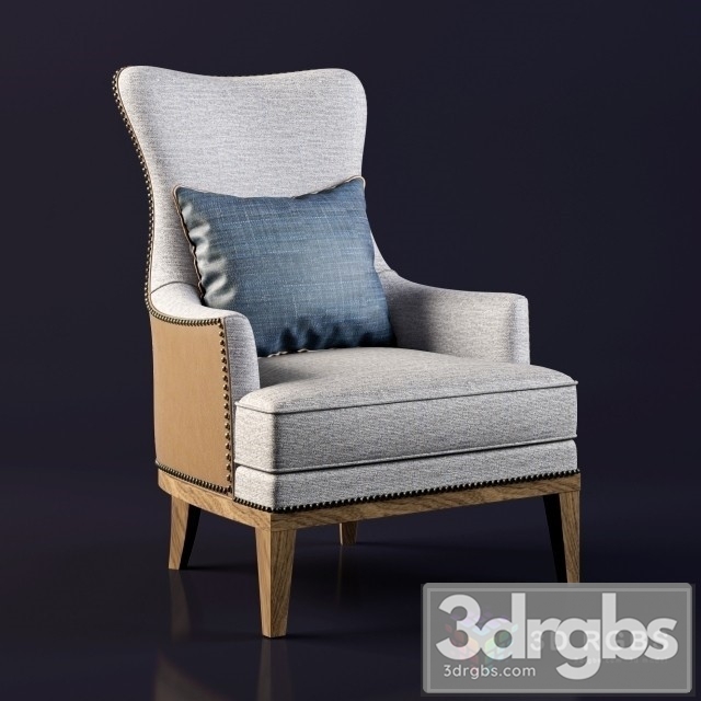 Bryn Wingback Chair Sam Moore Finish 3dsmax Download - thumbnail 1