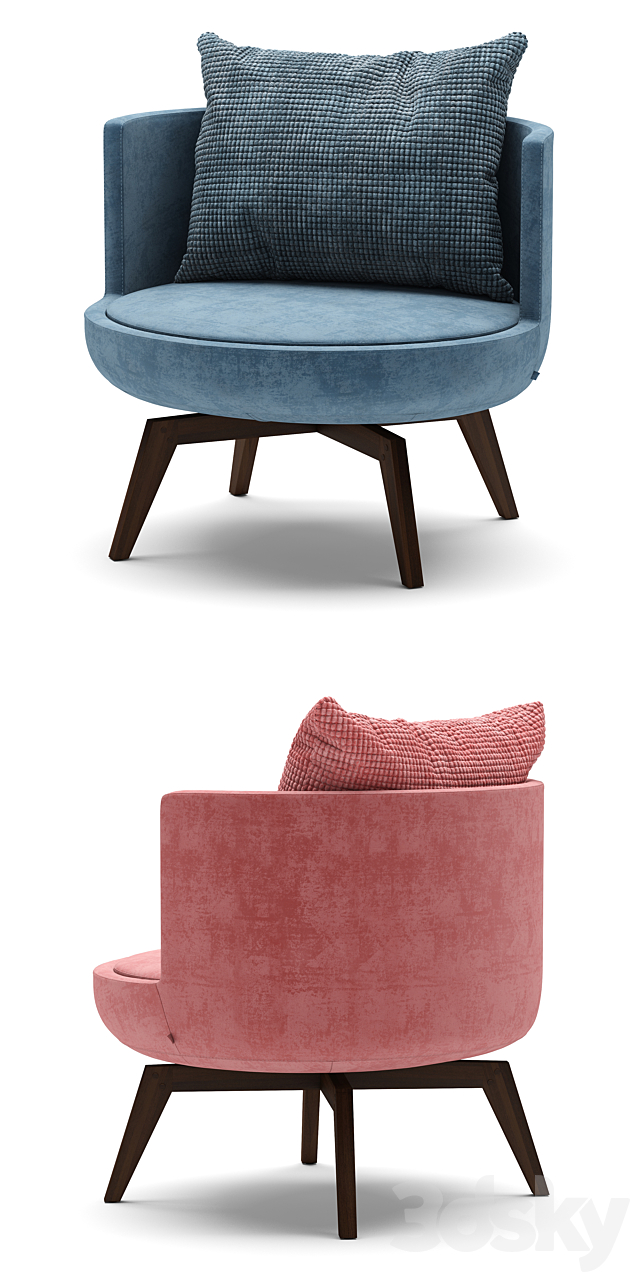 BTdesign Round Armchair 3DSMax File - thumbnail 2