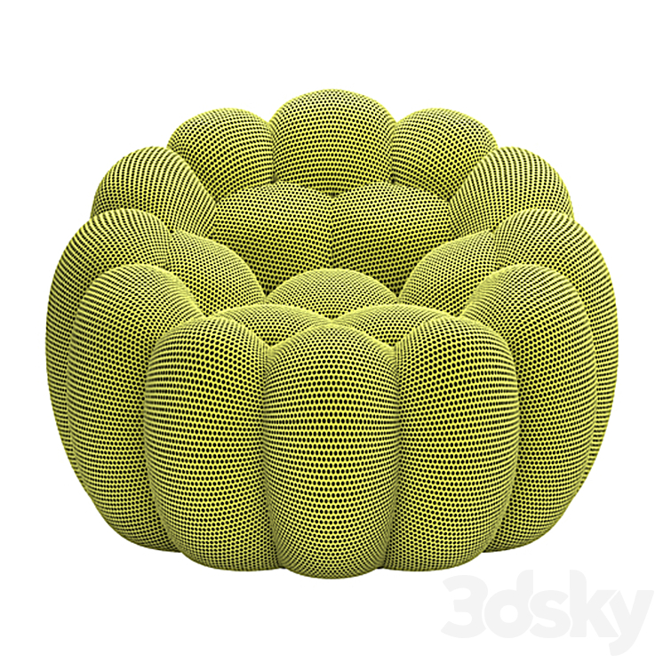 Bubble pivoting armchair 3DS Max Model - thumbnail 2