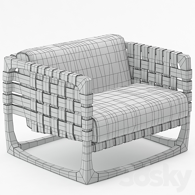 Bungalow armchair by RIVA 1920 3ds Max - thumbnail 3