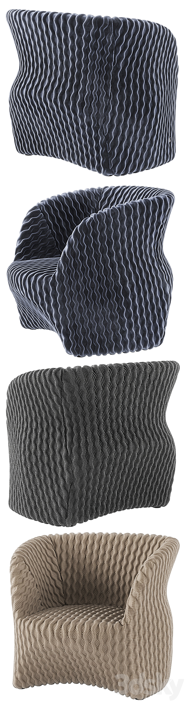 Busnelli Uma armchair 3DSMax File - thumbnail 2