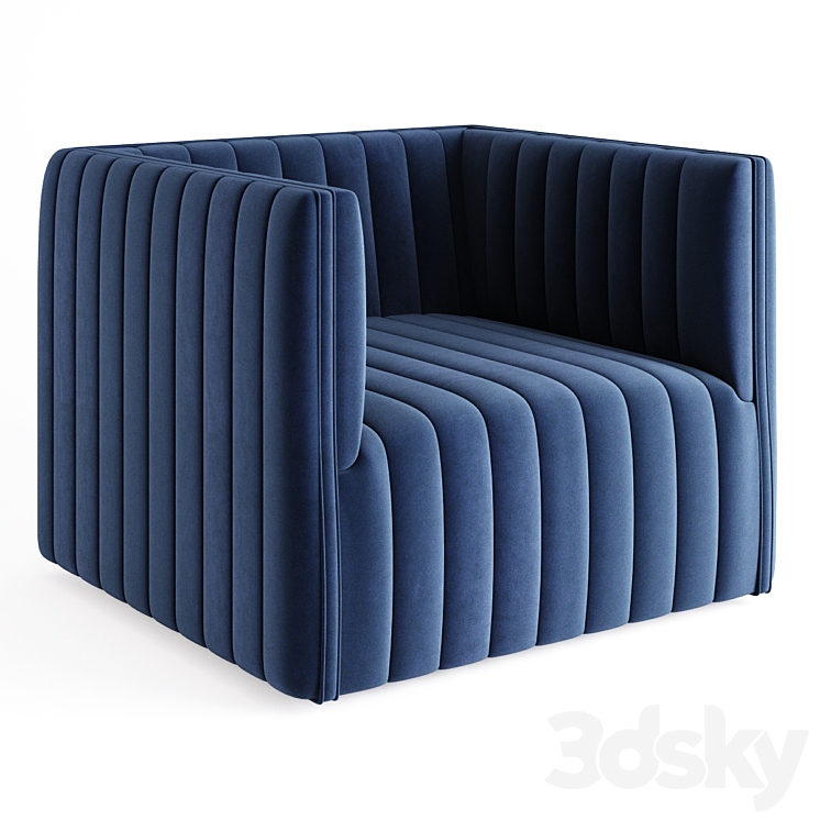 Buxton Channel Tufted Swivel Chair 3DS Max - thumbnail 1