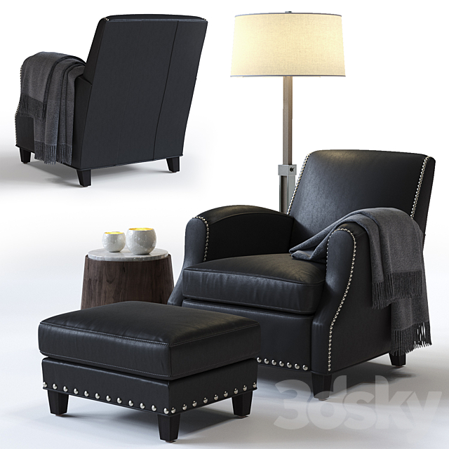 C & B Metropole Leather Chair 3ds Max - thumbnail 1