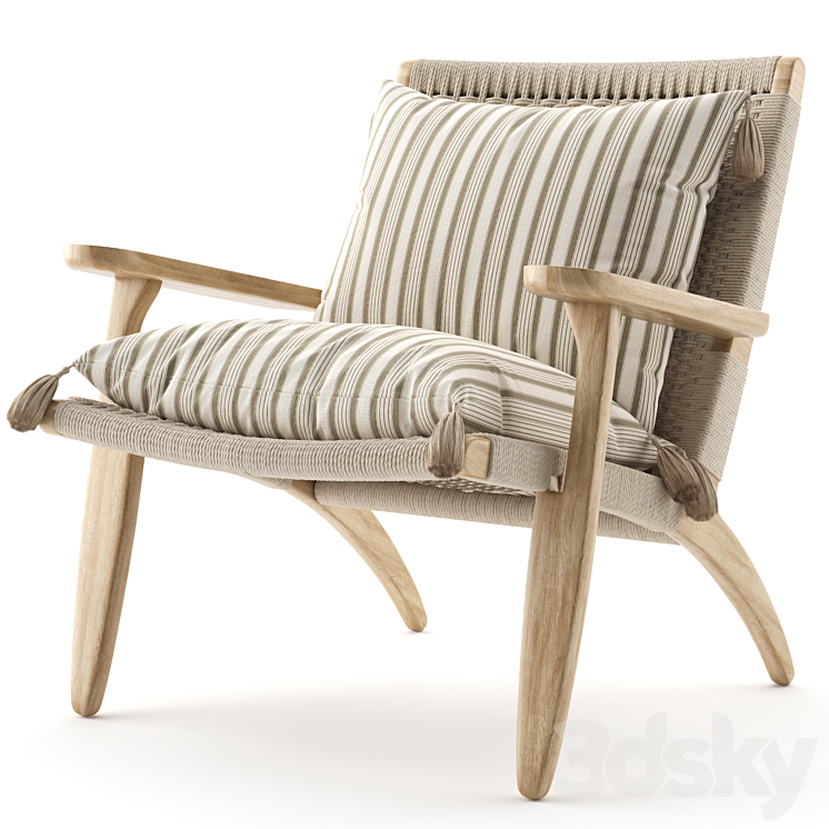 Cable Lounge Armchair Natural 3DS Max Model - thumbnail 2