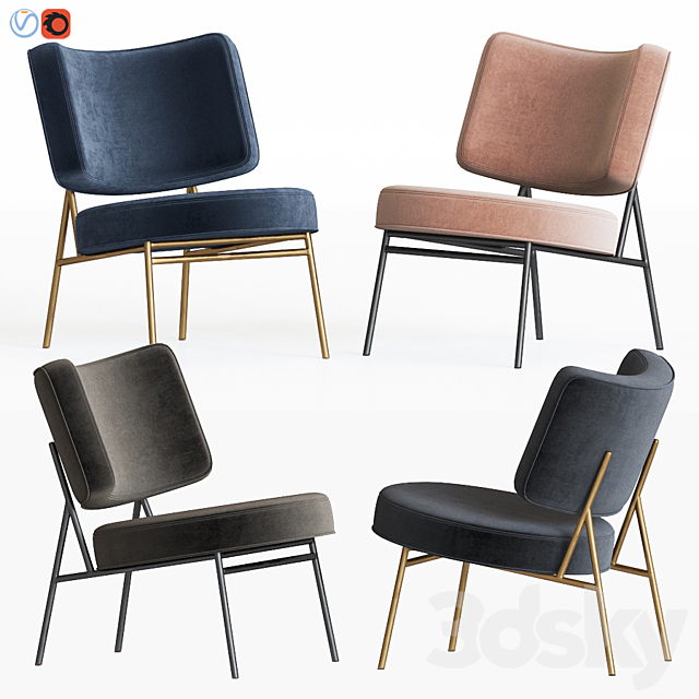 Calligaris Coco Lounge Chair 3ds Max - thumbnail 1