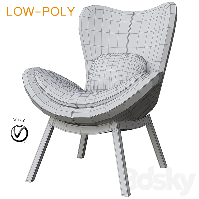 Calligaris Lazy Armchair (low poly) 3DS Max Model - thumbnail 2