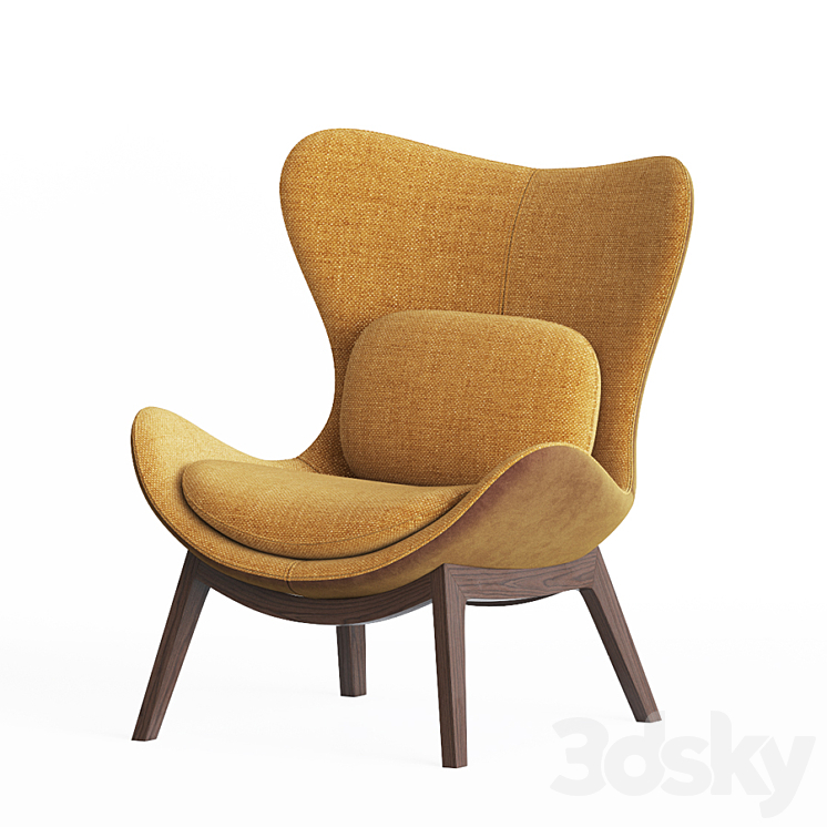 Calligaris lazy Armchair & Pouf Set 3DS Max - thumbnail 2