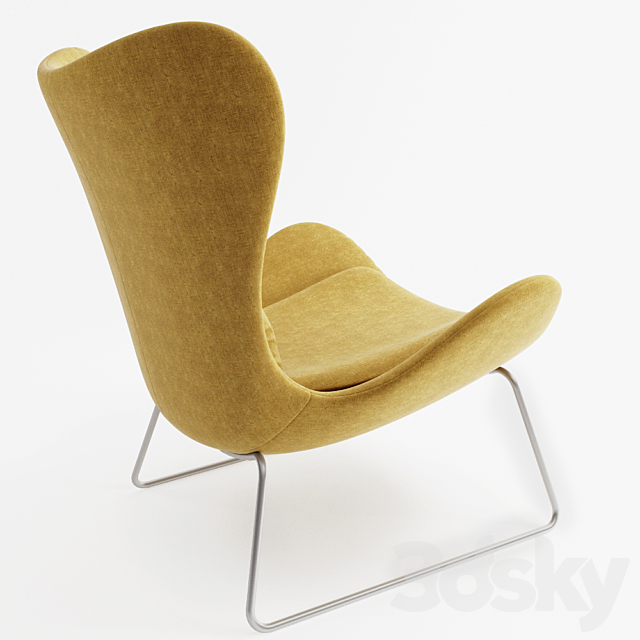 Calligaris LAZY with metal base 3DS Max Model - thumbnail 2